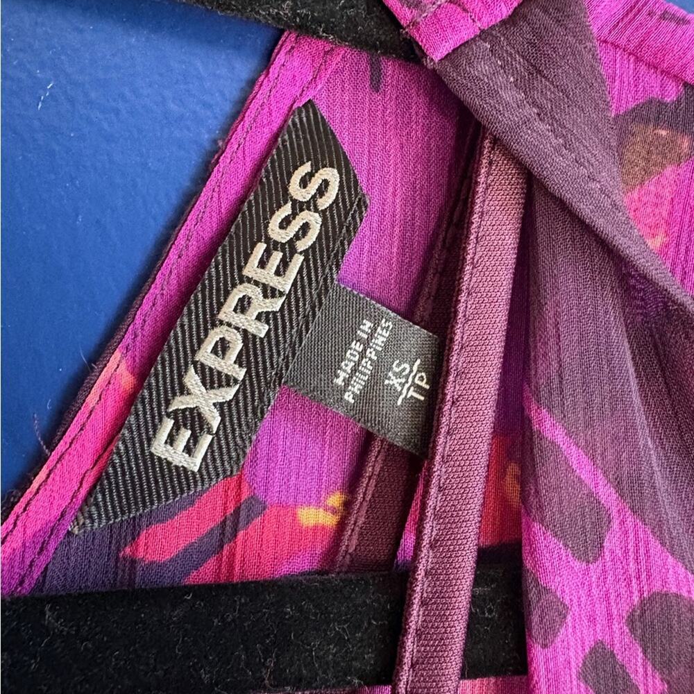 Express Y2K Pink and Purple Floral Dress size XS - Picture 10 of 11